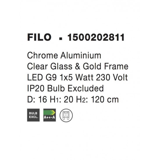 Pendul FILO Nova Luce Modern, G9, 1500202811, Grecia