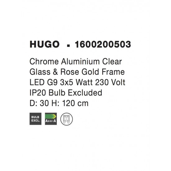 Suspensie HUGO Nova Luce Modern, G9, 1600200503, Grecia