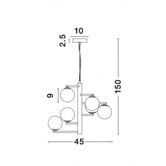 Suspensie AGRIGENTO Nova Luce Modern, G9, 1700306001, Grecia