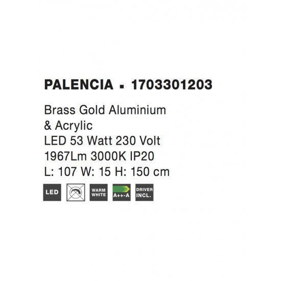 Suspensie PALENCIA Nova Luce Modern, Led, 1703301203, Grecia