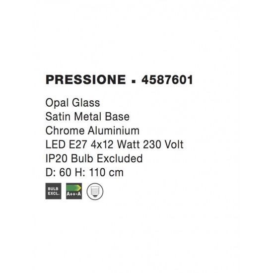 Suspensie PRESSIONE Nova Luce Modern, E27, 4587601, Grecia