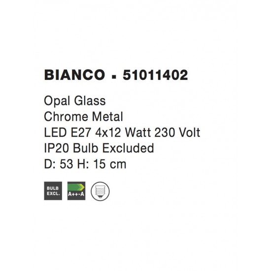 Plafoniera BIANCO Nova Luce Modern, E27, 51011402, Grecia