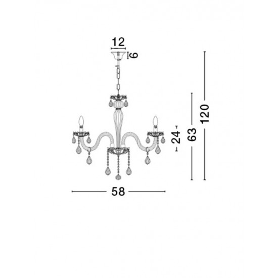 Candelabru MOZART Nova Luce Clasic, E14, 51231402, Grecia