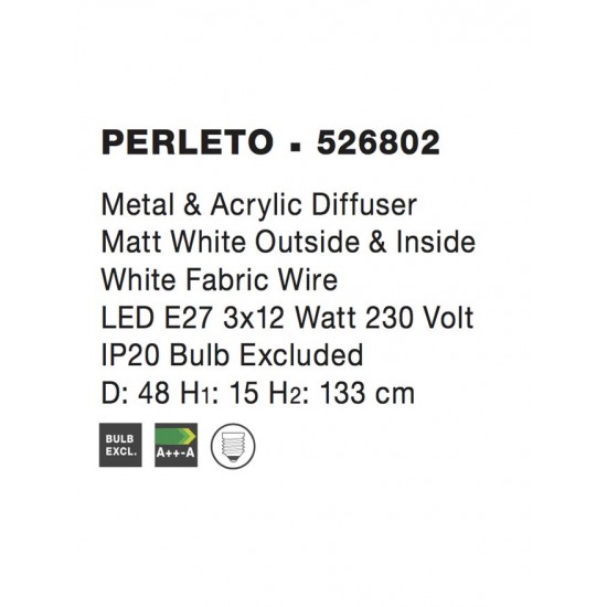 Pendul PERLETO Nova Luce Modern, E27, 526802, Grecia
