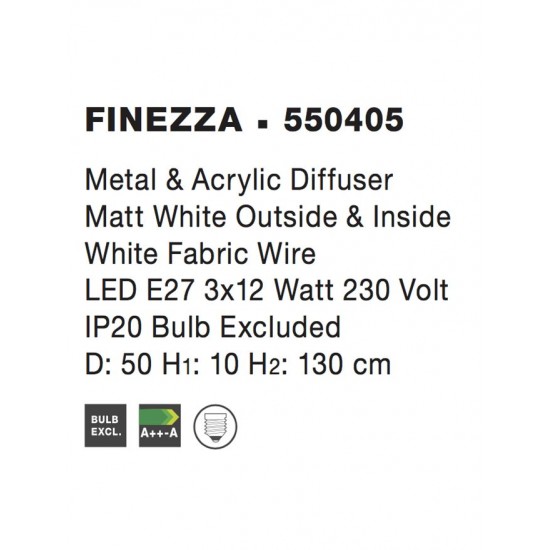 Suspensie FINEZZA Nova Luce Modern, E27, 550405, Grecia