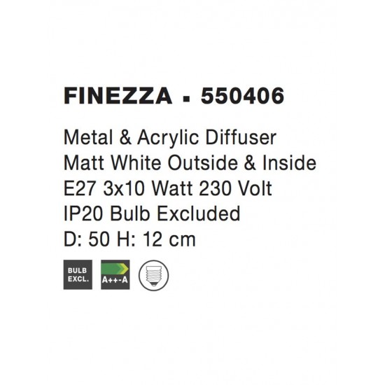 Plafoniera FINEZZA Nova Luce Modern, E27, 550406, Grecia