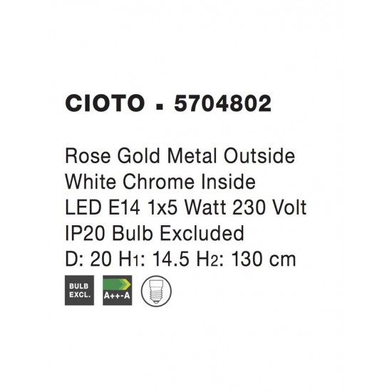 Pendul CIOTO Nova Luce Modern, E14, 5704802, Grecia