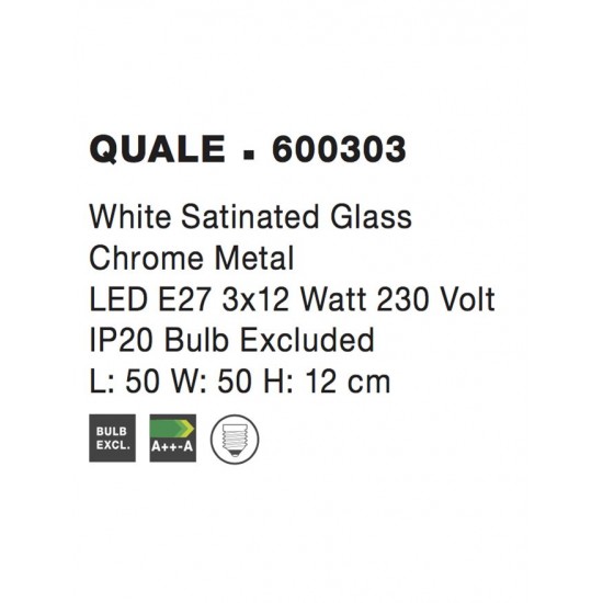 Plafoniera QUALE Nova Luce Modern, E27, 600303, Grecia