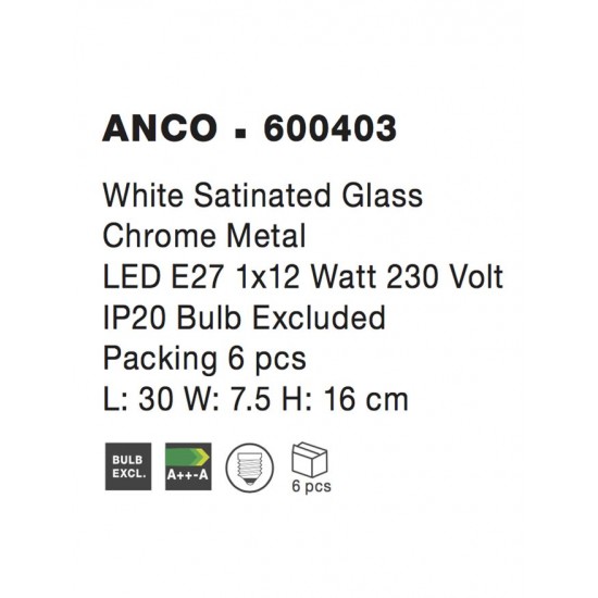 Plafoniera ANCO Nova Luce Modern, E27, 600403, Grecia