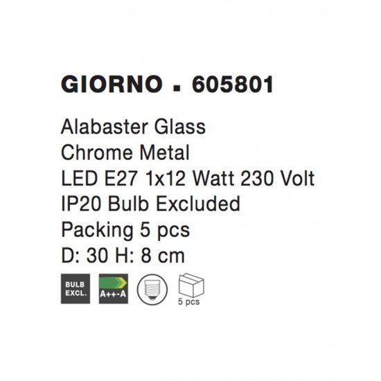 Plafoniera GIORNO Nova Luce Modern, E27, 605801, Grecia