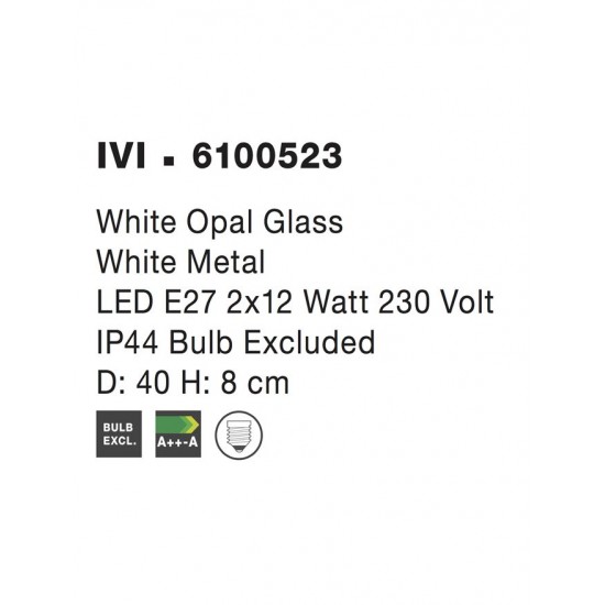 Plafoniera IVI Nova Luce Modern, E27, 6100523, Grecia