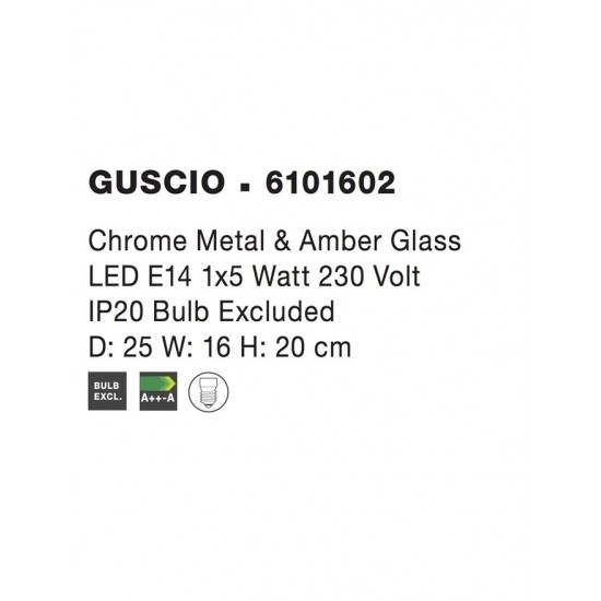 Aplica GUSCIO Nova Luce Clasic, E14, 6101602, Grecia