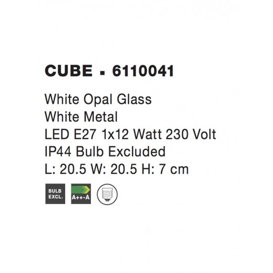 Plafoniera CUBE Nova Luce Modern, E27, 6110041, Grecia