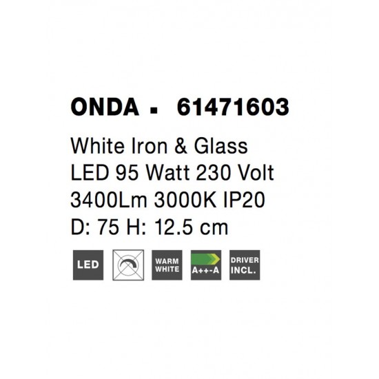 Plafoniera ONDA Nova Luce Modern, Led, 61471603, Grecia