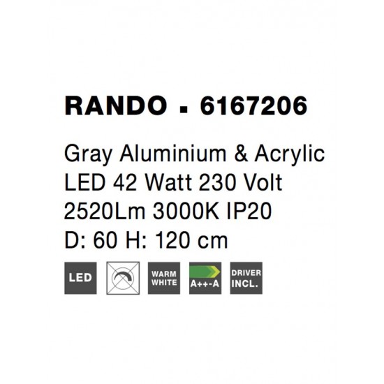 Suspensie RANDO Nova Luce Modern, Led, 6167206, Grecia