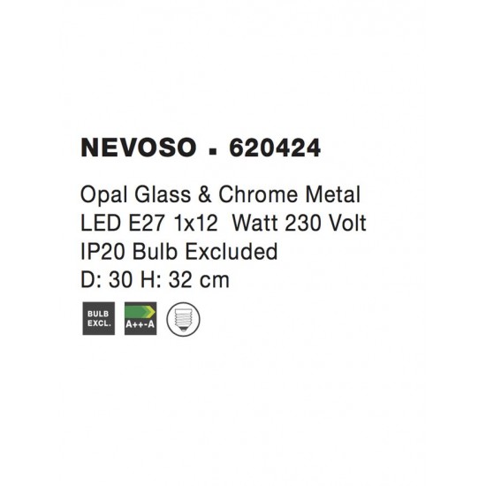Plafoniera NEVOSO Nova Luce Modern, E27, 620424, Grecia