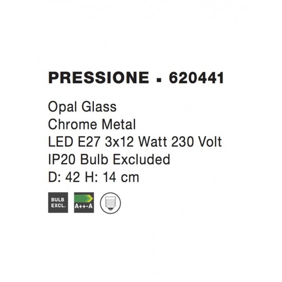 Plafoniera PRESSIONE Nova Luce Modern, E27, 620441, Grecia