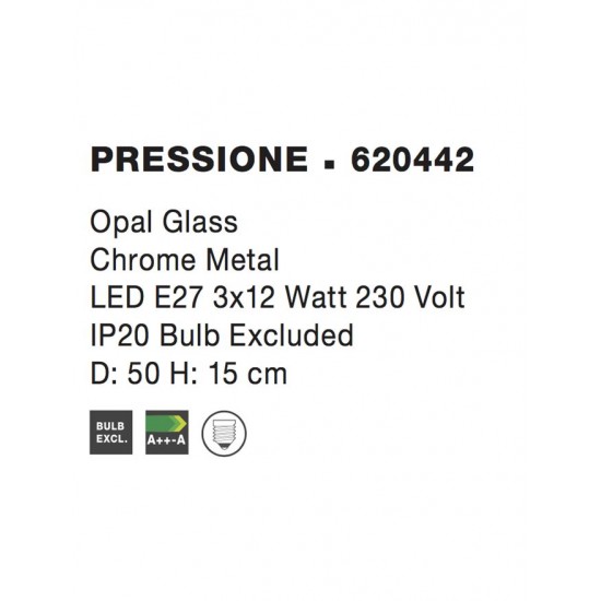 Plafoniera PRESSIONE Nova Luce Modern, E27, 620442, Grecia
