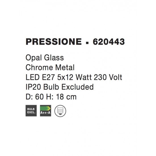 Plafoniera PRESSIONE Nova Luce Modern, E27, 620443, Grecia