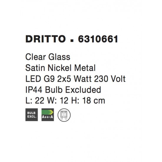 Aplica Baie DRITTO Nova Luce Modern, G9, 6310661, Grecia