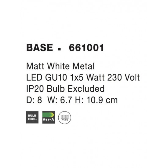 Lustra Spot BASE Nova Luce Modern, GU10, 661001, Grecia