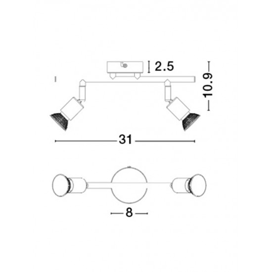 Lustra Spot BASE Nova Luce Modern, GU10, 661002, Grecia