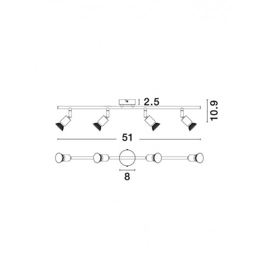Lustra Spot BASE Nova Luce Modern, GU10, 662004, Grecia