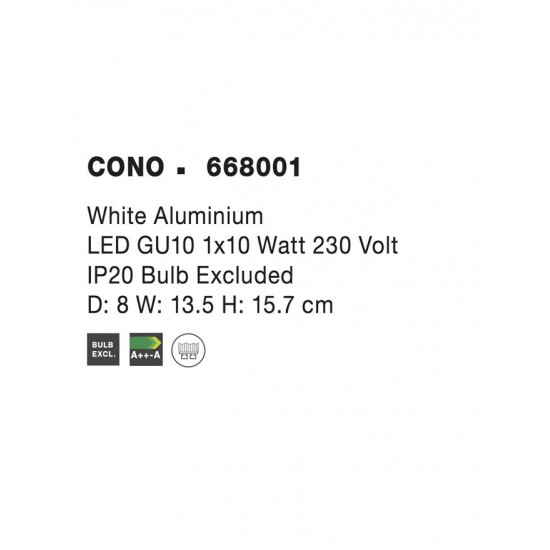 Lustra Spot CONO Nova Luce Modern, GU10, 668001, Grecia