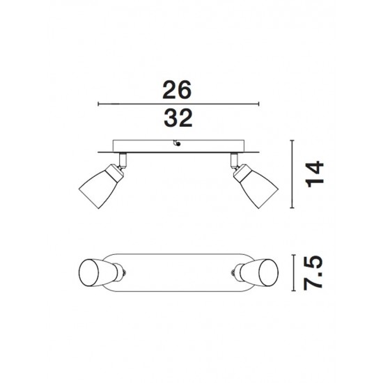 Lustra Spot CONO Nova Luce Modern, GU10, 668002, Grecia