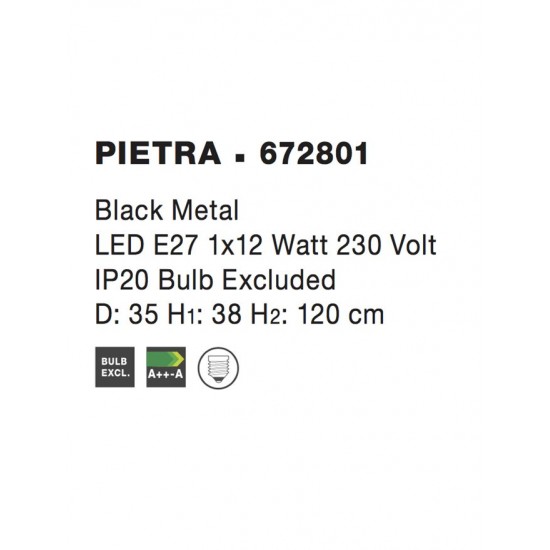 Pendul PIETRA Nova Luce Modern, E27, 672801, Grecia