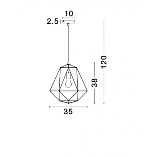 Pendul PIETRA Nova Luce Modern, E27, 672802, Grecia