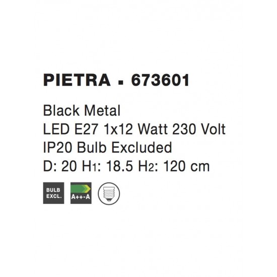 Pendul PIETRA Nova Luce Modern, E27, 673601, Grecia