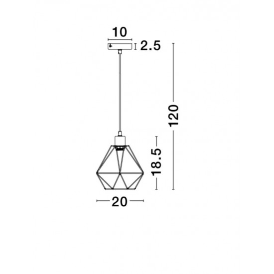 Pendul PIETRA Nova Luce Modern, E27, 673602, Grecia