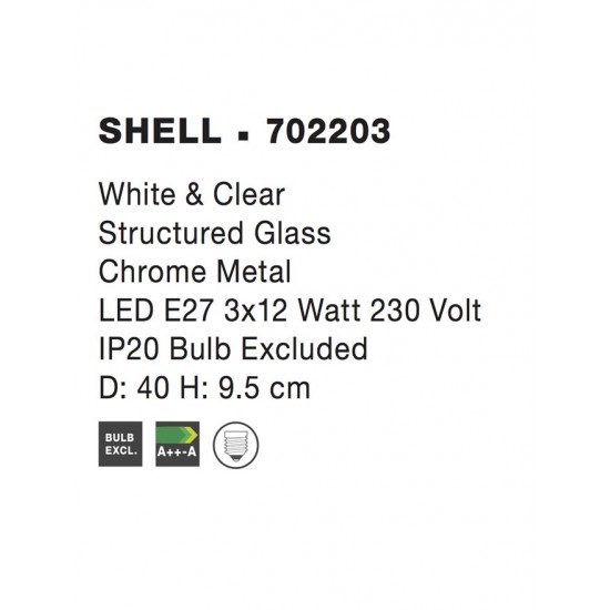 Plafoniera SHELL Nova Luce Modern, E27, 702203, Grecia