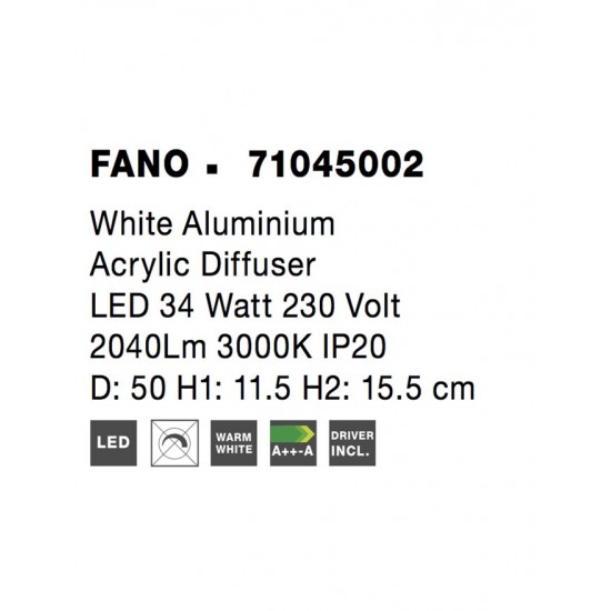Plafoniera FANO Nova Luce Modern, Led, 71045002, Grecia