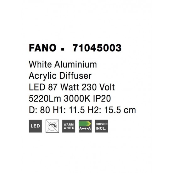 Plafoniera FANO Nova Luce Modern, Led, 71045003, Grecia