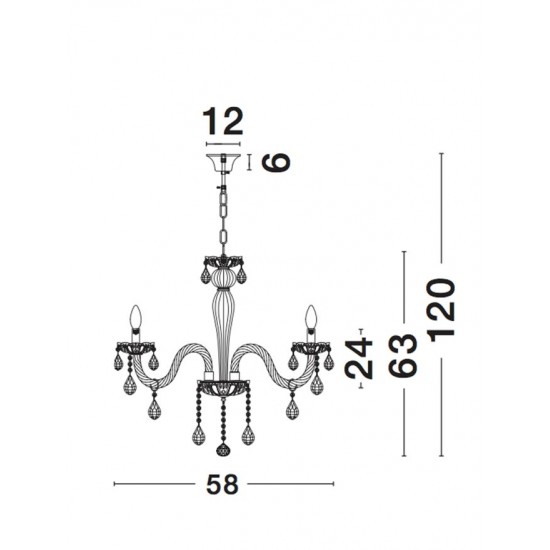 Candelabru ZENO Nova Luce Clasic, E14, 71231401, Grecia