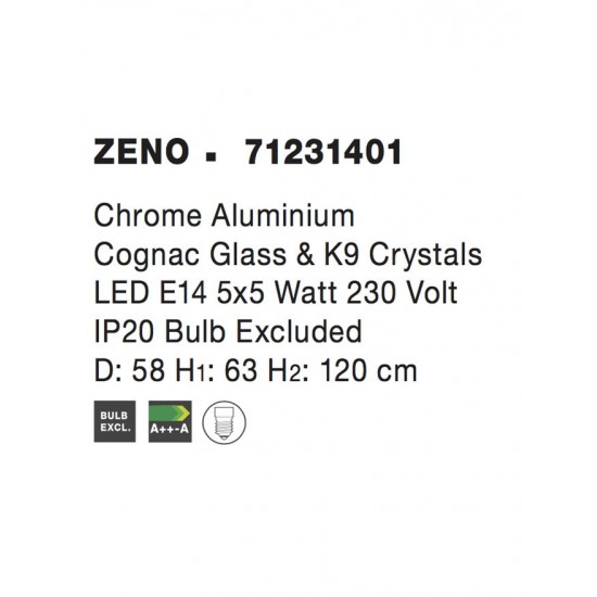 Candelabru ZENO Nova Luce Clasic, E14, 71231401, Grecia
