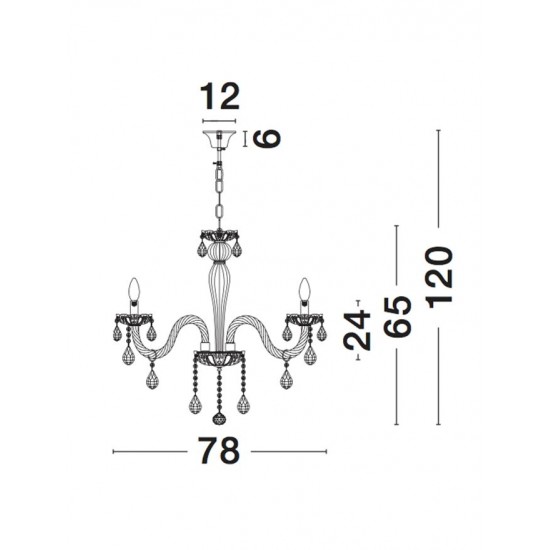 Candelabru ZENO Nova Luce Clasic, E14, 71231402, Grecia