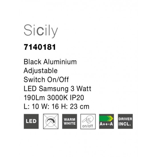 Aplica SICILY Nova Luce Modern, Led, 7140181, Grecia