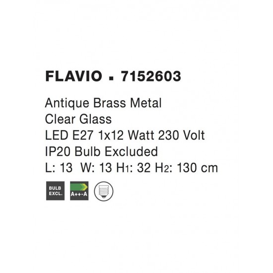 Pendul FLAVIO Nova Luce Modern, E27, 7152603, Grecia