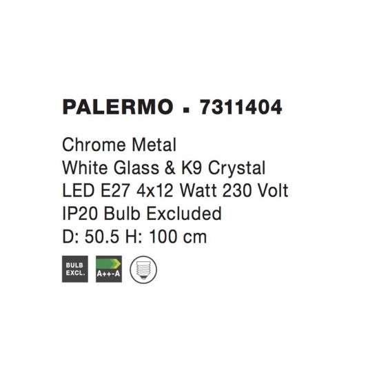 Suspensie PALERMO Nova Luce Elegant, E27, 7311404, Grecia