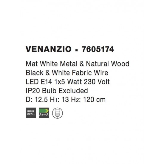 Pendul VENANZIO Nova Luce Modern, E14, 7605174, Grecia