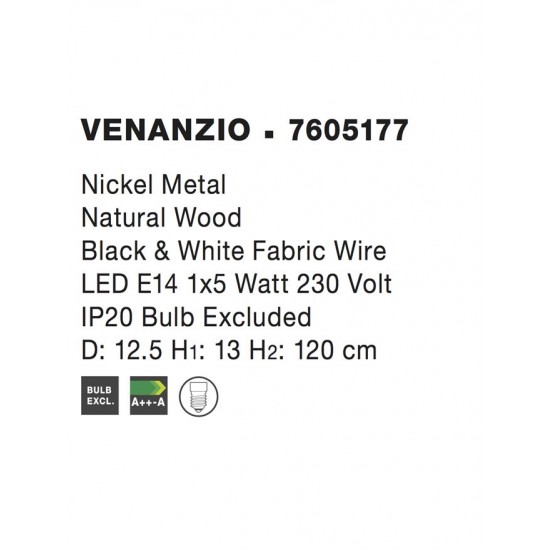 Pendul VENANZIO Nova Luce Modern, E14, 7605177, Grecia