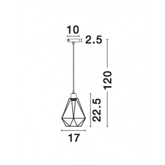 Pendul PAOLO Nova Luce Modern, E27, 7605180, Grecia