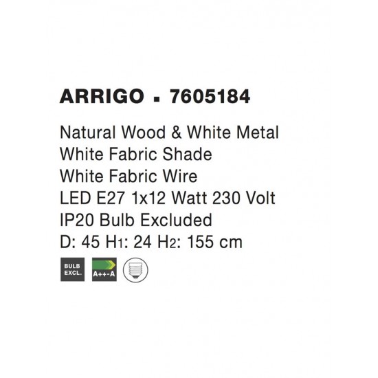 Lampadar ARRIGO Nova Luce Modern, E27, 7605184, Grecia
