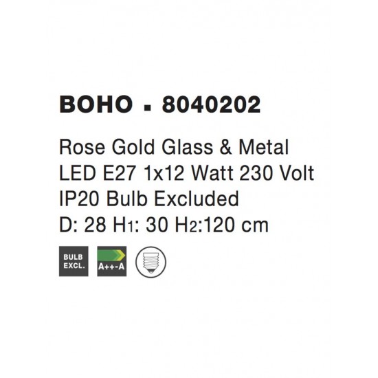 Pendul BOHO Nova Luce Modern, E27, 8040601, Grecia