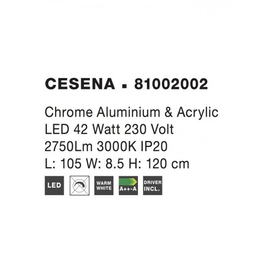 Lustra Plafon CESENA Nova Luce Modern, Led, 81002002, Grecia