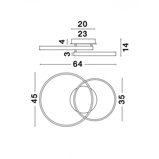 Lustra Plafon LEON Nova Luce Modern, Led, 8100282, Grecia