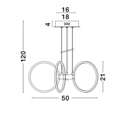 Suspensie VALLERTI Nova Luce Modern, Led, 81008601, Grecia